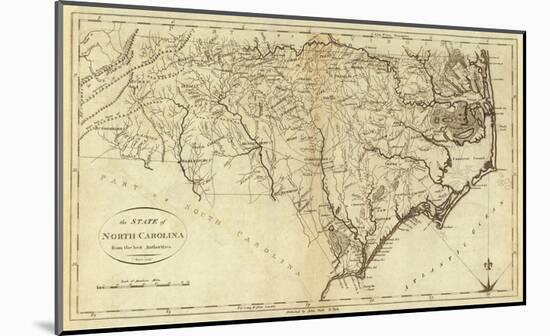 State of North Carolina, c.1796-John Reid-Mounted Art Print