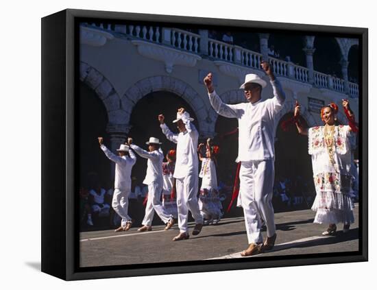 State of Yucatan, Merida, Participants in a Folklore Dance in the Main Square of Merida, Mexico-Paul Harris-Framed Stretched Canvas