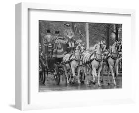 State Opening of Parliament Queen Elizabeth and Duke of Edinburgh Travell in the State Coach-null-Framed Photographic Print