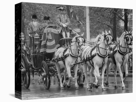 State Opening of Parliament Queen Elizabeth and Duke of Edinburgh Travell in the State Coach-null-Stretched Canvas