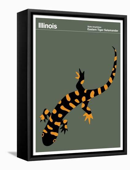 State Poster IL Illinois-null-Framed Stretched Canvas