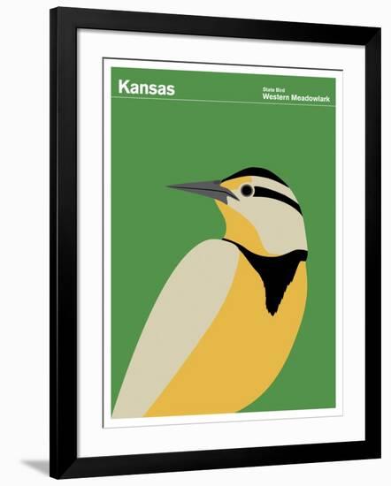 State Poster KS Kansas-null-Framed Giclee Print