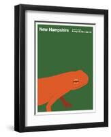 State Poster NH New Hampshire-null-Framed Premium Giclee Print