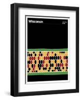 State Poster WI Wisconsin-null-Framed Premium Giclee Print