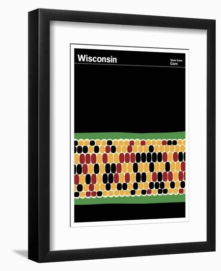 State Poster WI Wisconsin-null-Framed Premium Giclee Print