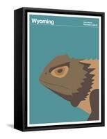 State Poster WY Wyoming-null-Framed Stretched Canvas