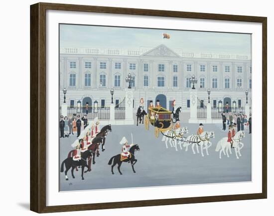 State Procession Leaving Buckingham Palace-Vincent Haddelsey-Framed Giclee Print