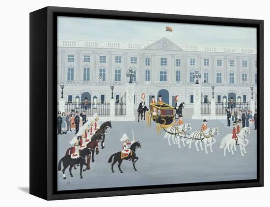 State Procession Leaving Buckingham Palace-Vincent Haddelsey-Framed Stretched Canvas