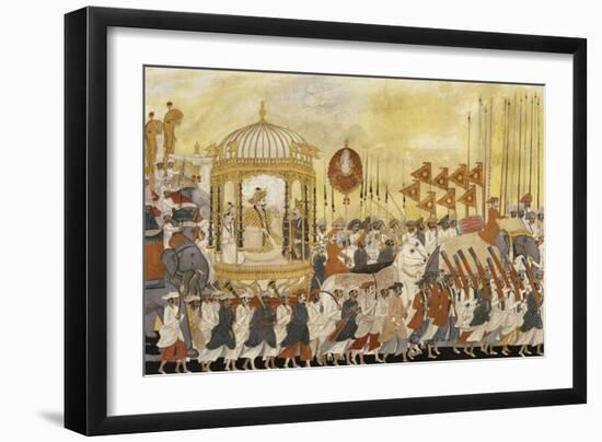 State Procession of Raja Tulsaji of Tanjore, circa 1780-null-Framed Giclee Print