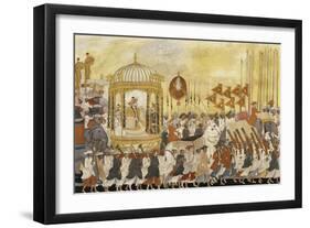 State Procession of Raja Tulsaji of Tanjore, circa 1780-null-Framed Giclee Print