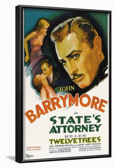 State's Attorney, Helen Twelvetrees, John Barrymore, 1932-null-Framed Art Print