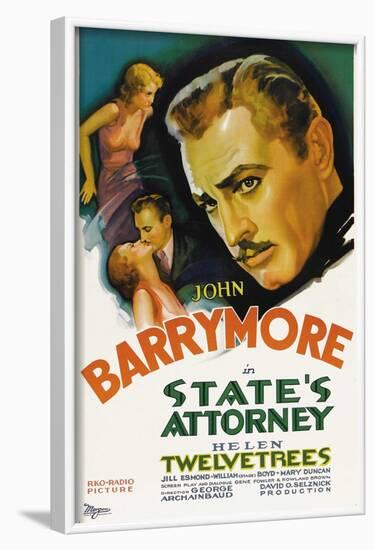 State's Attorney, Helen Twelvetrees, John Barrymore, 1932-null-Framed Art Print