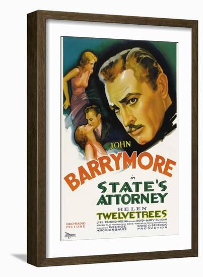 State's Attorney, Helen Twelvetrees, John Barrymore, 1932-null-Framed Art Print