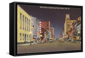 State Street at Night, Erie, Pennsylvania-null-Framed Stretched Canvas