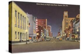 State Street at Night, Erie, Pennsylvania-null-Stretched Canvas