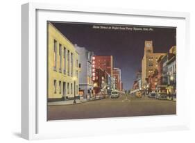 State Street at Night, Erie, Pennsylvania-null-Framed Art Print