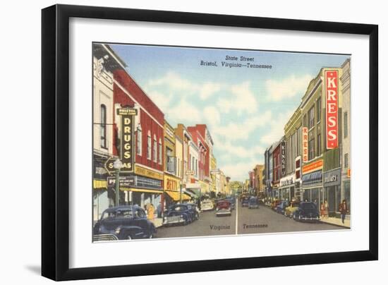 State Street, Bristol, Virginia and Tennessee-null-Framed Art Print