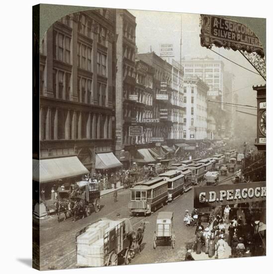 State Street, Chicago, Illinois, USA, 1908-Underwood & Underwood-Stretched Canvas