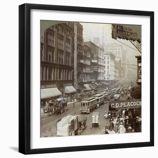 State Street, Chicago, Illinois, USA, 1908-Underwood & Underwood-Framed Premium Giclee Print