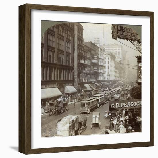 State Street, Chicago, Illinois, USA, 1908-Underwood & Underwood-Framed Giclee Print