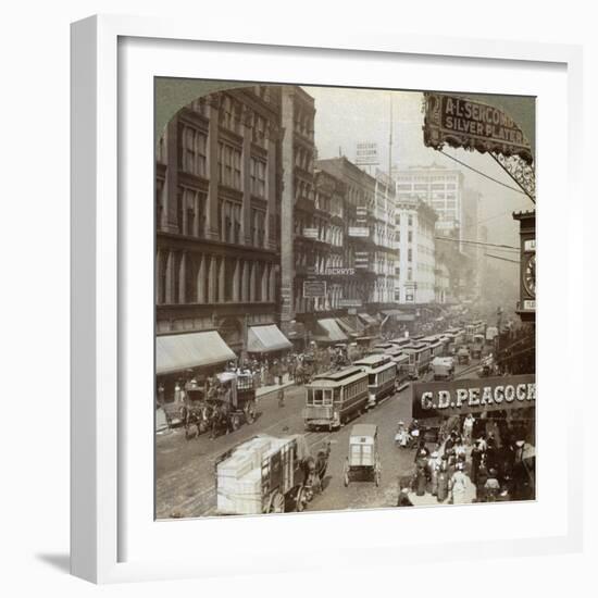 State Street, Chicago, Illinois, USA, 1908-Underwood & Underwood-Framed Giclee Print