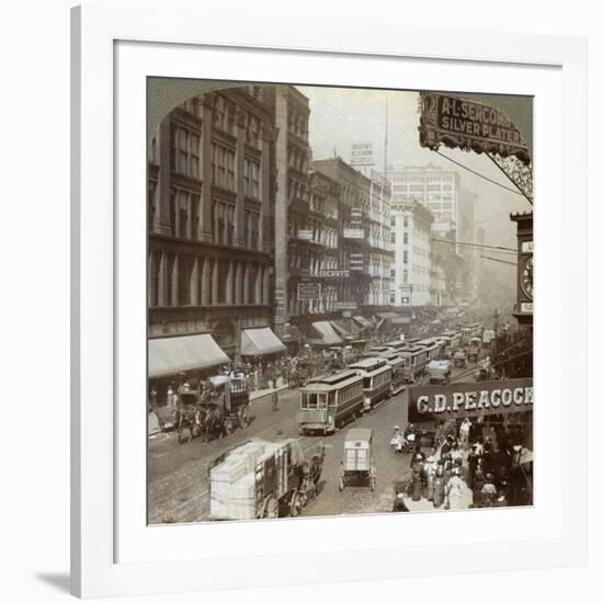 State Street, Chicago, Illinois, USA, 1908-Underwood & Underwood-Framed Giclee Print
