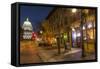 State Street in Downtown Madison, Wisconsin, USA-Chuck Haney-Framed Stretched Canvas