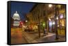 State Street in Downtown Madison, Wisconsin, USA-Chuck Haney-Framed Stretched Canvas