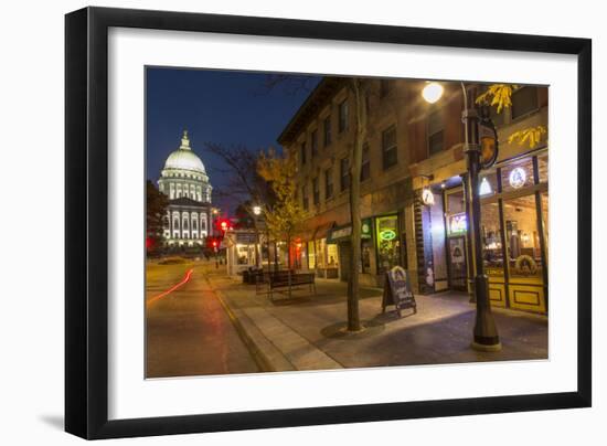 State Street in Downtown Madison, Wisconsin, USA-Chuck Haney-Framed Photographic Print