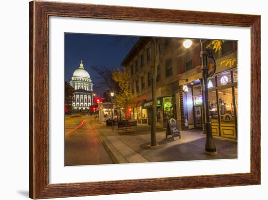 State Street in Downtown Madison, Wisconsin, USA-Chuck Haney-Framed Photographic Print