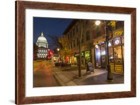 State Street in Downtown Madison, Wisconsin, USA-Chuck Haney-Framed Photographic Print