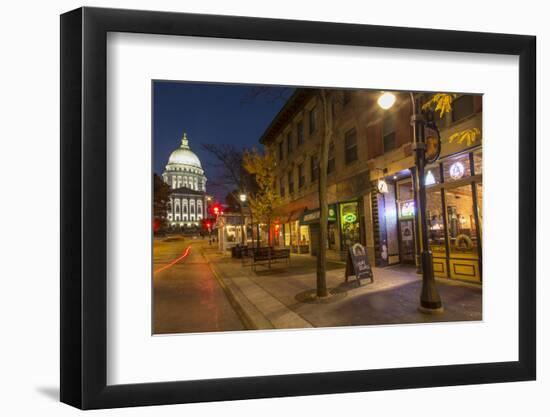 State Street in Downtown Madison, Wisconsin, USA-Chuck Haney-Framed Photographic Print