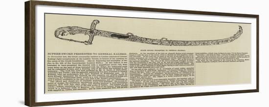 State Sword Presented to General Kalergi-null-Framed Premium Giclee Print