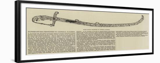 State Sword Presented to General Kalergi-null-Framed Premium Giclee Print