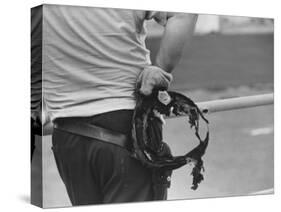 State Trooper Holding Burnt Cap of a Guard Taken Hostage During Riot at Attica State Prison-John Shearer-Stretched Canvas