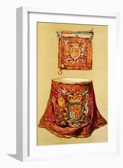 State Trumpet, probably George III, and Kettledrum, from 'Musical Instruments'-Alfred James Hipkins-Framed Giclee Print