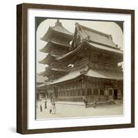 Stately Splendour of the Shitenno-Ji Temple, Osaka, Japan, 1904-Underwood & Underwood-Framed Photographic Print