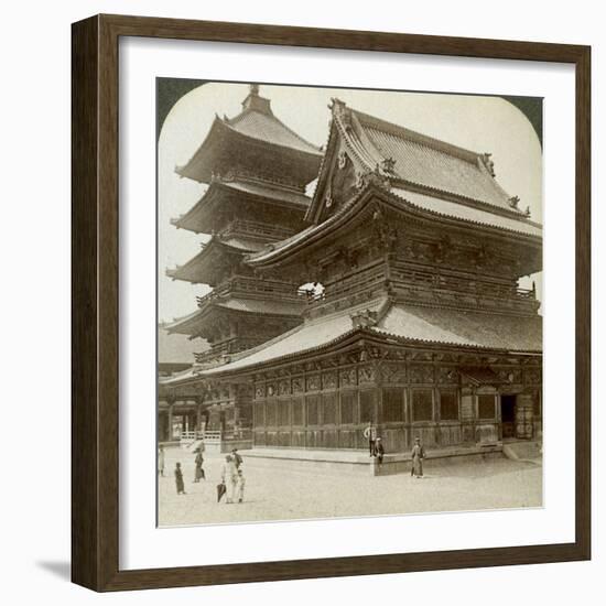 Stately Splendour of the Shitenno-Ji Temple, Osaka, Japan, 1904-Underwood & Underwood-Framed Photographic Print