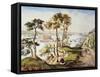 Staten Island and Narrows-Currier & Ives-Framed Stretched Canvas