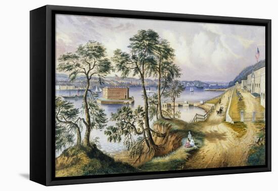 Staten Island and the Narrows from Fort Hamilton, N.Y., C.1861-Frances Flora Bond Palmer-Framed Stretched Canvas