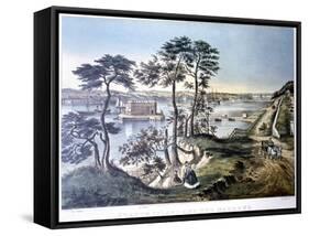 Staten Island and the Narrows, New York, USA, C1834-C1876-Frances Flora Bond Palmer-Framed Stretched Canvas