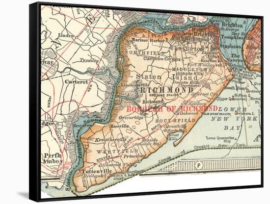 Staten Island (C. 1900)-Encyclopaedia Britannica-Framed Stretched Canvas