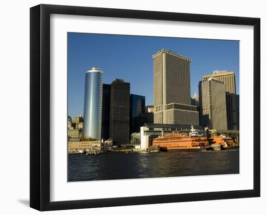 Staten Island Ferry, Business District, Lower Manhattan, New York City, New York, USA-Robert Harding-Framed Photographic Print