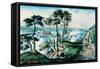 Staten Island-Currier & Ives-Framed Stretched Canvas