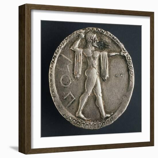 Stater of Paestum Depicting Poseidon, Verso, Ancient Greek Coins-null-Framed Giclee Print