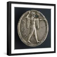 Stater of Paestum Depicting Poseidon, Verso, Ancient Greek Coins-null-Framed Giclee Print