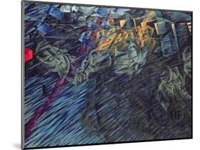 States of Mind: Those Who Go, 1911-Umberto Boccioni-Mounted Premium Giclee Print