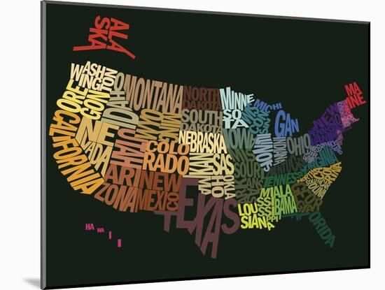 States of text-null-Mounted Giclee Print