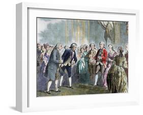 Statesman and Scientist. Franklin at Louis Xvi and Marie Antoinette, Paris, France-Prisma Archivo-Framed Photographic Print