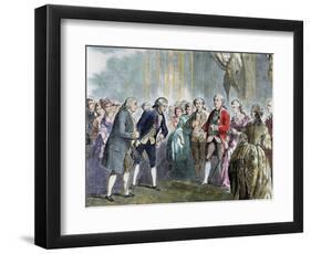 Statesman and Scientist. Franklin at Louis Xvi and Marie Antoinette, Paris, France-Prisma Archivo-Framed Photographic Print